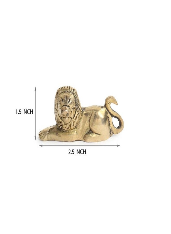 DOKCHAN Brass Animal Lion Sculpture Statue Handcrafted Decorative Showpiece Idol for Home, Office Dcor (Size : 6.3cm Length | Weight : 150gm Approxe) - Image 5